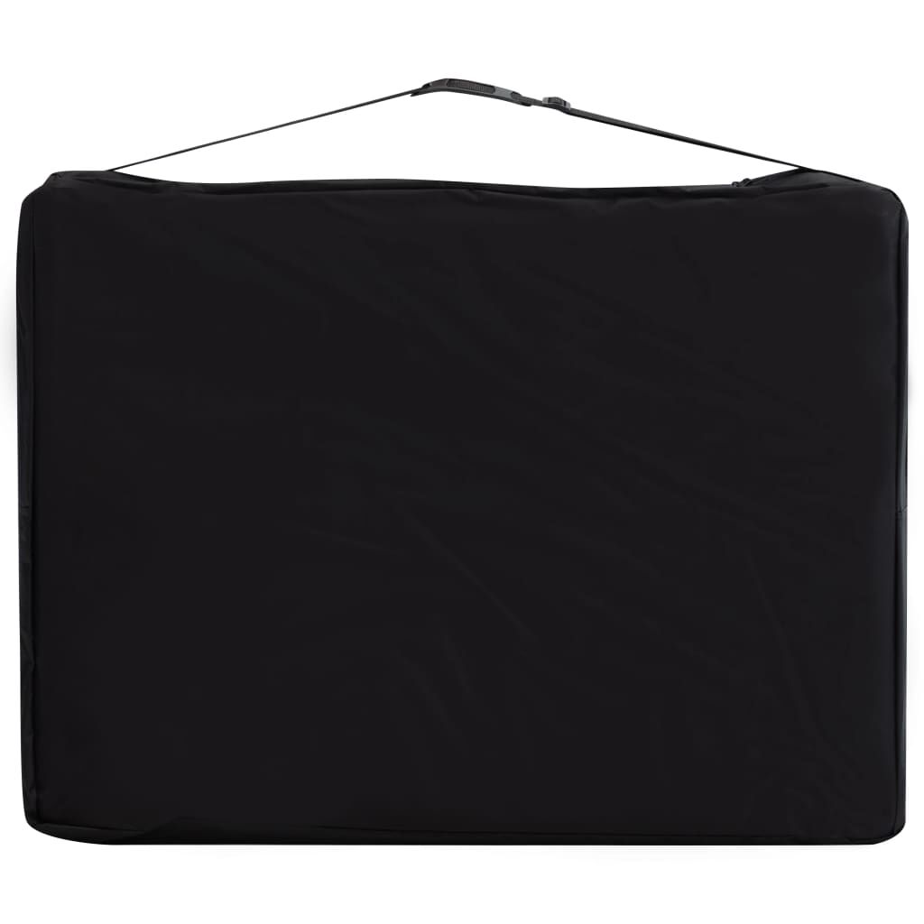 vidaXL 2-Zone Foldable Massage Table Aluminium White and Pink
