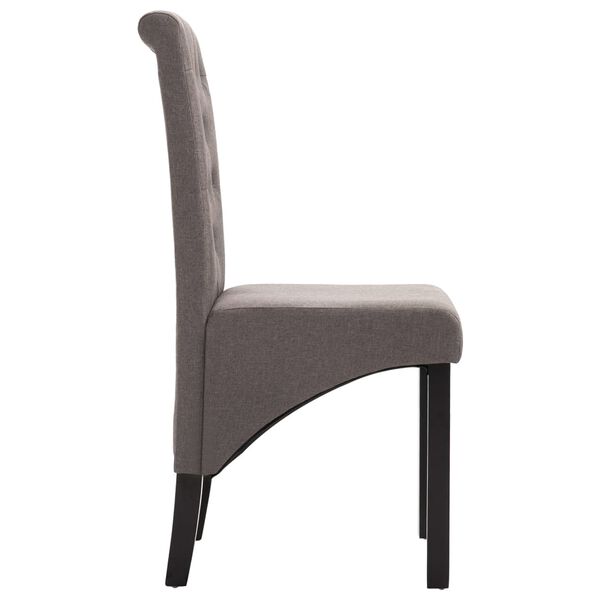 vidaXL Dining Chairs 2 pcs Taupe Fabric