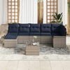 vidaXL Garden Sofa Set with Cushion 8 pcs Grey Poly rattan