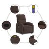 vidaXL Stand up Massage Recliner Chair Brown Microfibre Fabric