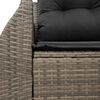 vidaXL Garden Sofa with Cushions 2-Seater Grey Poly Rattan