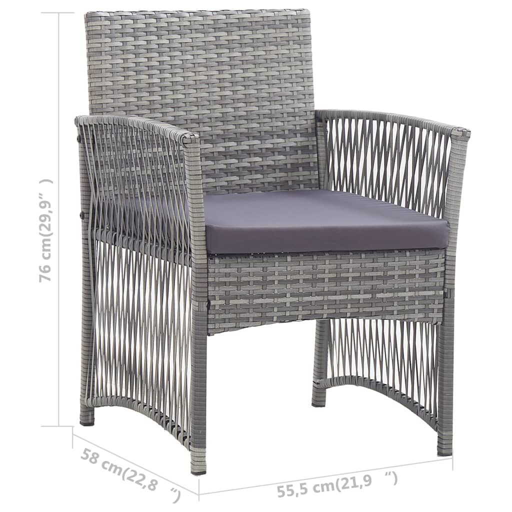 vidaXL 4 Piece Garden Lounge Set with Cushion Poly Rattan Anthracite