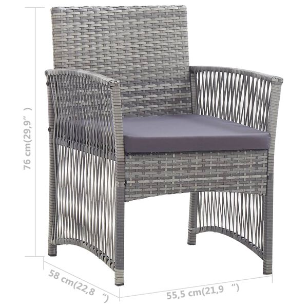 vidaXL 4 Piece Garden Lounge Set with Cushion Poly Rattan Anthracite