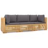 vidaXL 3 Piece Garden Lounge Set with Cushions Solid Wood Teak