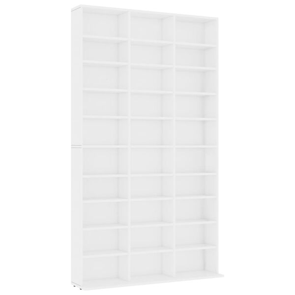 vidaXL CD Cabinet White 102x16x177.5 cm Engineered Wood