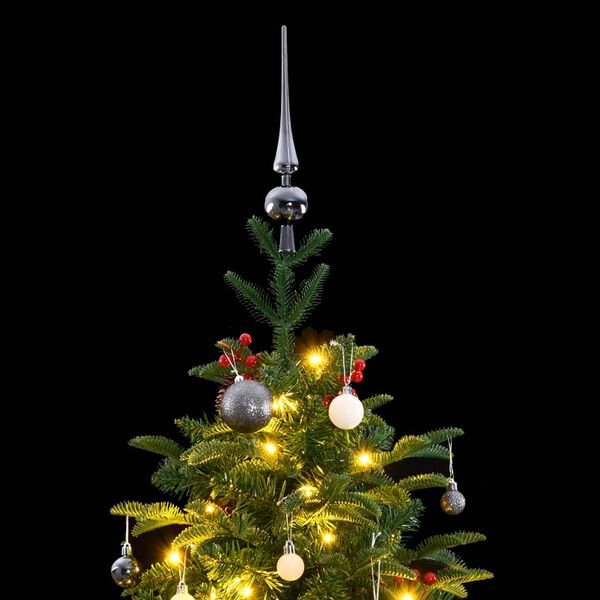 vidaXL Artificial Hinged Christmas Tree 300 LEDs & Ball Set 210 cm