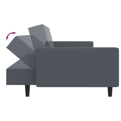 vidaXL 2 Piece Sofa Set Dark Grey Velvet