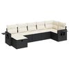 vidaXL 7 Piece Garden Sofa Set with Cushions Black Poly Rattan