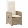 vidaXL 7 Piece Garden Bistro Set with Cushions Beige Poly Rattan