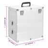 vidaXL Make-up Case 37x24x40 cm Silver Aluminium
