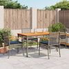 vidaXL 5 Piece Garden Dining Set with Cushions Grey Poly Rattan
