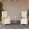 vidaXL 3 Piece Bistro Set with Cushions Beige Poly Rattan