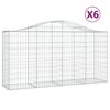 vidaXL Arched Gabion Baskets 6 pcs 200x50x100/120 cm Galvanised Iron