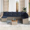 vidaXL Garden Sofa Set with Cushion 9 pcs Grey Poly Rattan