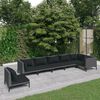 vidaXL 7 Piece Garden Lounge Set with Cushions Poly Rattan Dark Grey