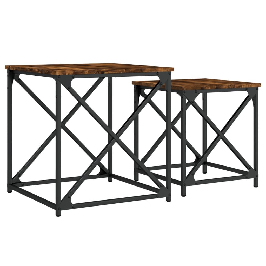 vidaXL Nesting Coffee Tables 2 pcs Smoked Oak Engineered Wood