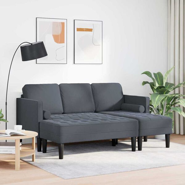 vidaXL Sofa Set 2 pcs Dark grey 173 x 131 x 67 cm Velvet