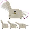 vidaXL Massage Recliner Chair Cream Faux Leather