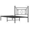 vidaXL Metal Bed Frame without Mattress with Headboard Black 100x200cm