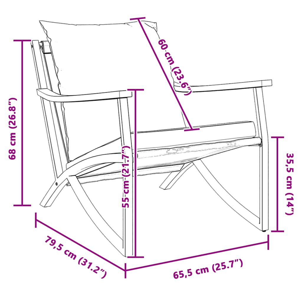 vidaXL Garden Chairs with Cushions 2 pcs Black Steel