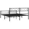 vidaXL Metal Bed Frame without Mattress with Footboard Black 150x200cm