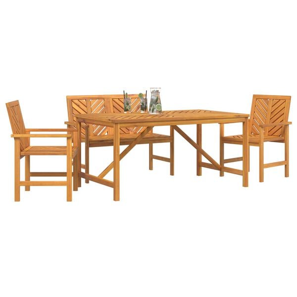 vidaXL 4 Piece Garden Dining Set Solid Wood Acacia