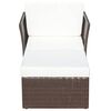 vidaXL Garden Chair with Stool Poly Rattan Brown