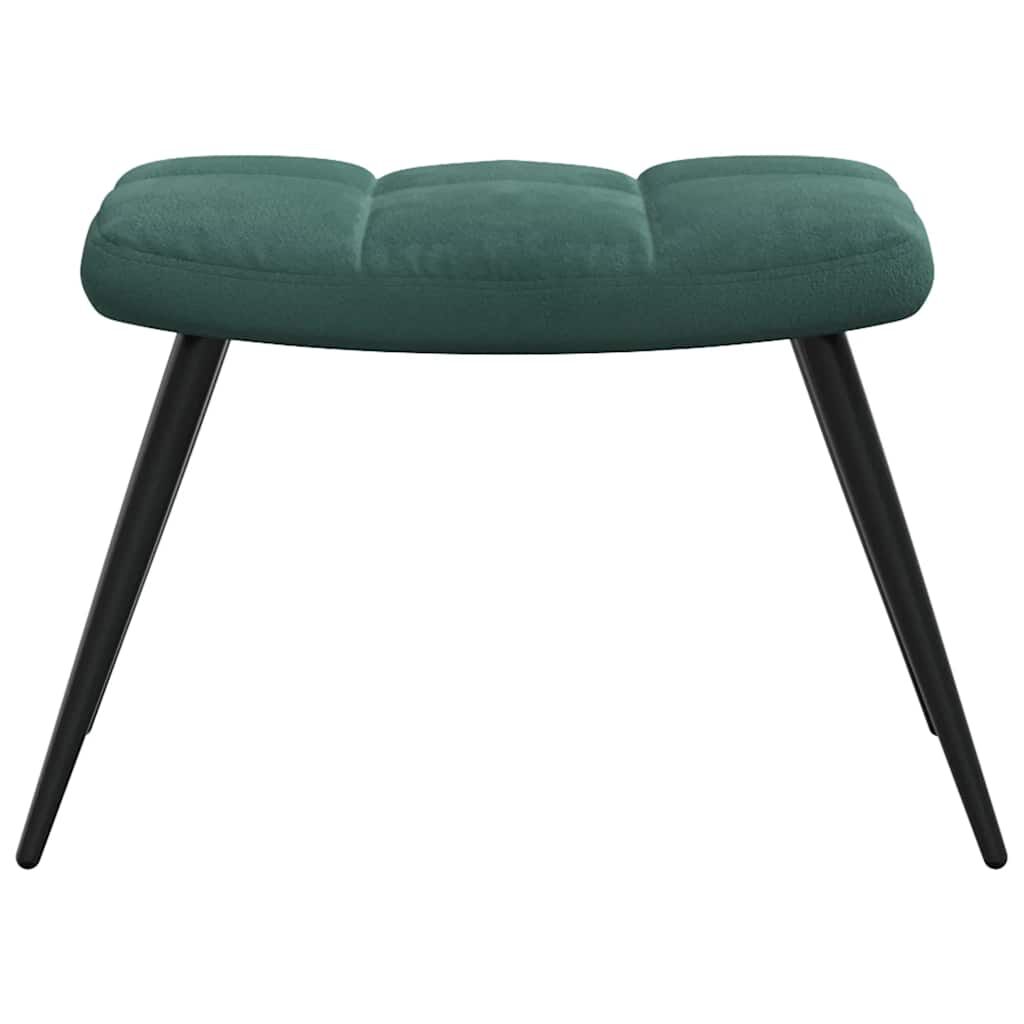 vidaXL Relaxing Chair with a Stool Dark Green Velvet