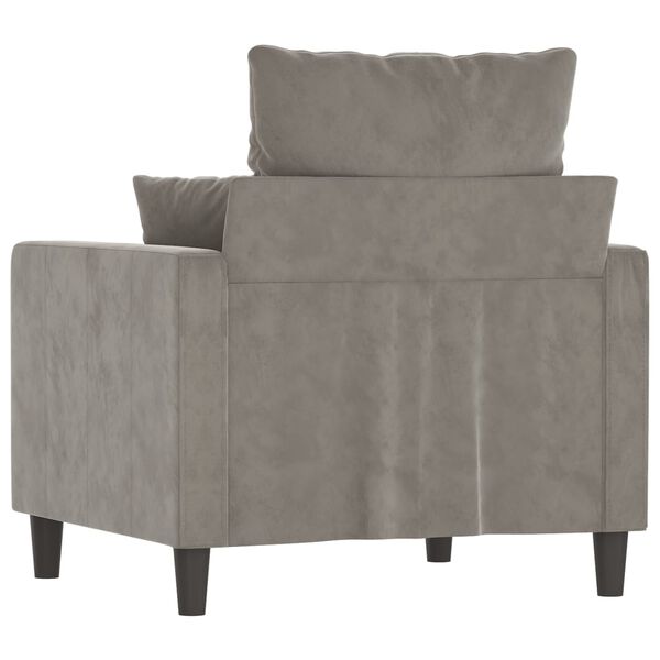 vidaXL Sofa Chair Light Grey 60 cm Velvet