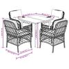 vidaXL 5 Piece Garden Dining Set with Cushions Grey Poly Rattan
