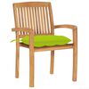 vidaXL Stacking Garden Chairs with Cushions 4 pcs Solid Teak Wood