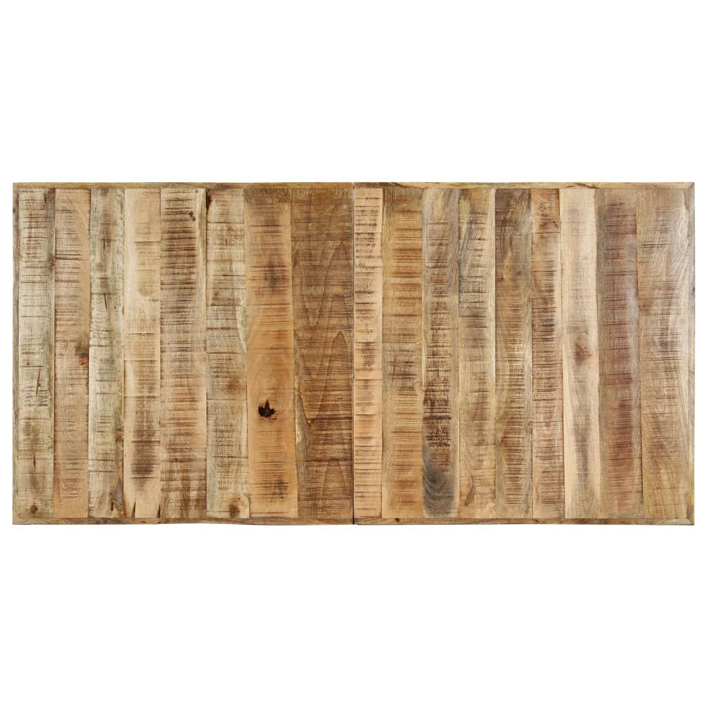 vidaXL Dining Table 160x80x75 cm Solid Rough Mango Wood