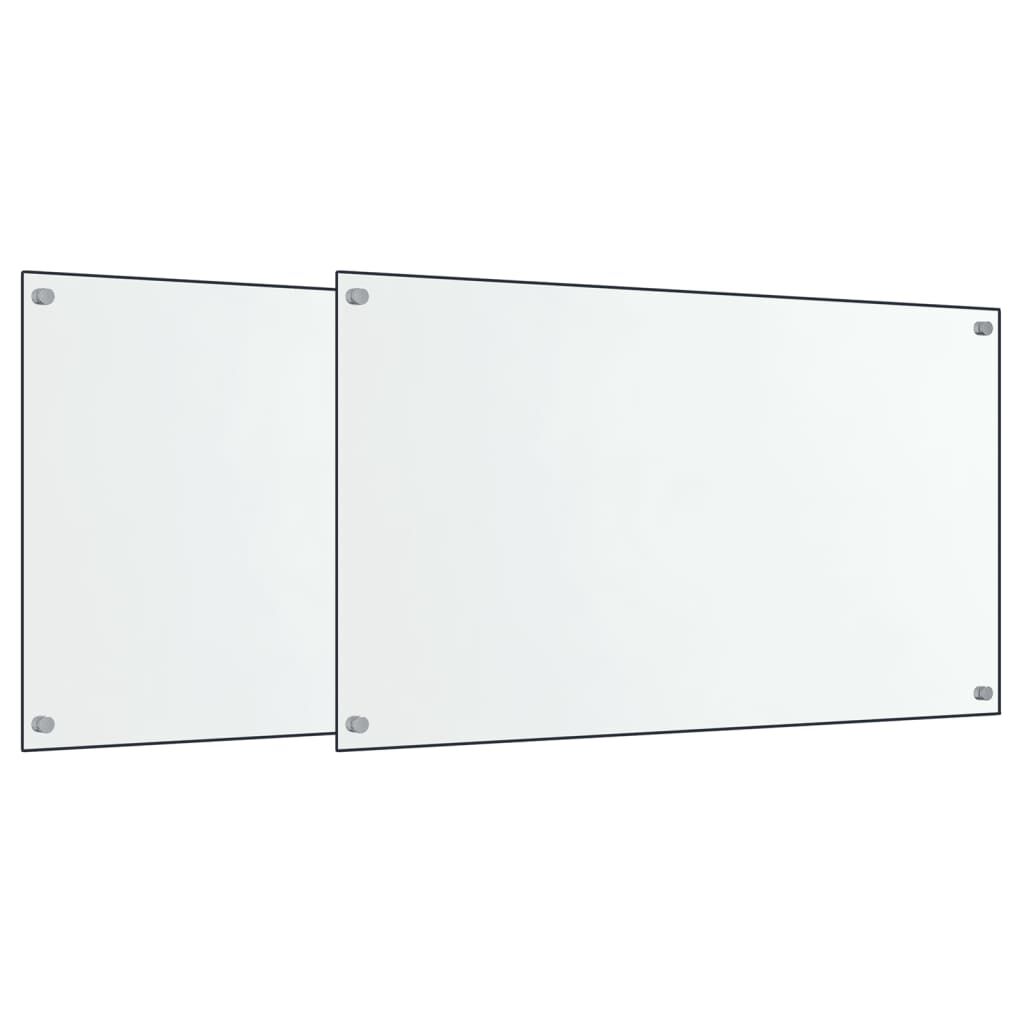 vidaXL Kitchen Backsplashes 2 pcs Transparent 70x60 cm Tempered Glass