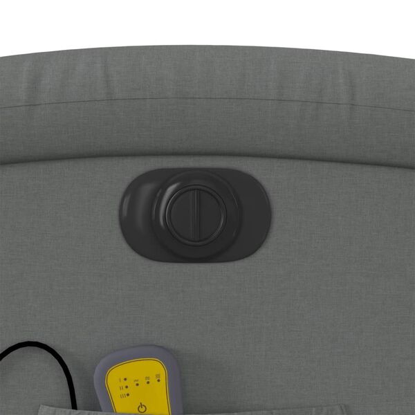 vidaXL Electric Massage Recliner Chair Dark Grey Fabric