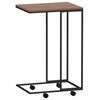vidaXL Side Table with Wheels Black 40x30x63.5 cm Engineered Wood
