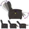 vidaXL Stand up Massage Recliner Chair Dark Brown Real Leather