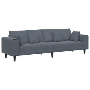 vidaXL Velvet Sofa with Cushion Dark Grey 208 cm Velvet