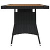 vidaXL Garden Table Black 130x70x72 cm Poly Rattan & Solid Acacia Wood