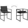 vidaXL 11 Piece Garden Dining Set with Cushions Black Textilene
