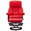 vidaXL Massage Reclining Chair Red Faux Leather and Bentwood