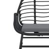 vidaXL 3 Piece Garden Dining Set with Cushions Black Poly Rattan Glass