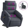 vidaXL Stand up Massage Recliner Chair Dark Grey Velvet