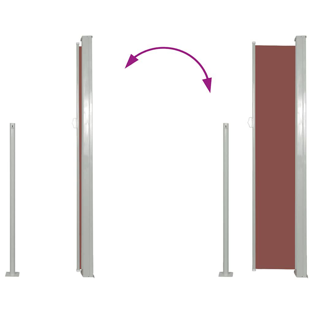 vidaXL Retractable Side Awning 120 x 300 cm Brown