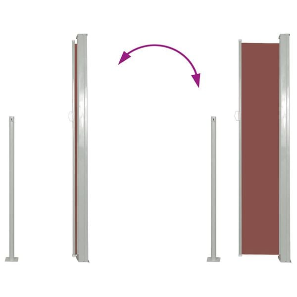 vidaXL Retractable Side Awning 120 x 300 cm Brown