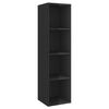 vidaXL 2 Piece TV Cabinet Set High Gloss Black Engineered Wood