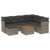 vidaXL 8 Piece Garden Sofa Set with Cushions Grey Poly Rattan
