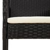 vidaXL 7 Piece Garden Dining Set with Cushions Black Poly Rattan