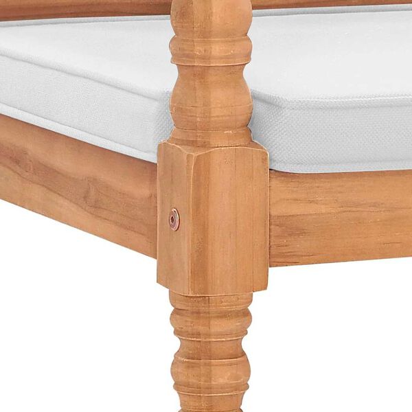 vidaXL Batavia Bench with Cushions 120 cm Teak