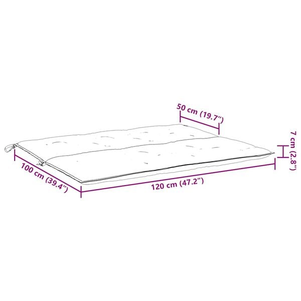 vidaXL Garden Bench Cushion Taupe 120x(50+50)x7cm Oxford Fabric