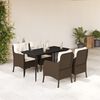 vidaXL 5 Piece Garden Dining Set with Cushions Brown Poly Rattan
